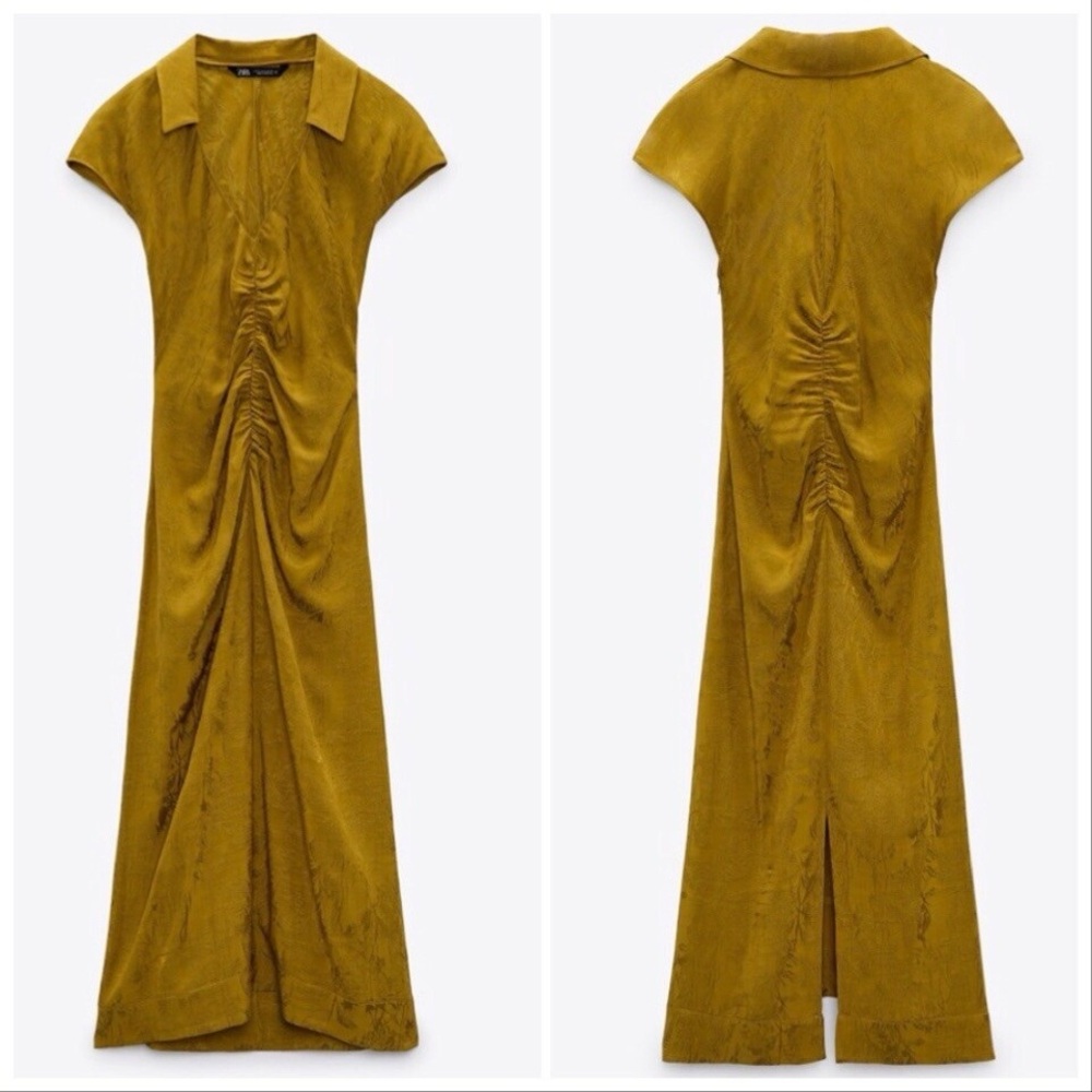 NWT Zara Mustard Yellow Midi Dress